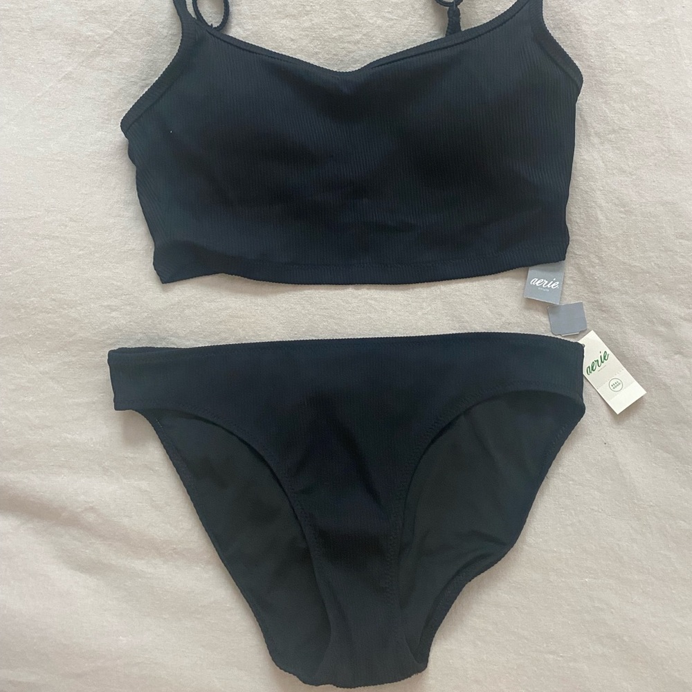 Aerie | Ribbed Long Line Scooped Bikini - size Small